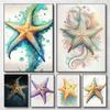 Different Styles Of Cute Starfish Sea Wall Art Canvas Painting Cartoon Colors Poster Wall Pictures Home Decor For Living Room