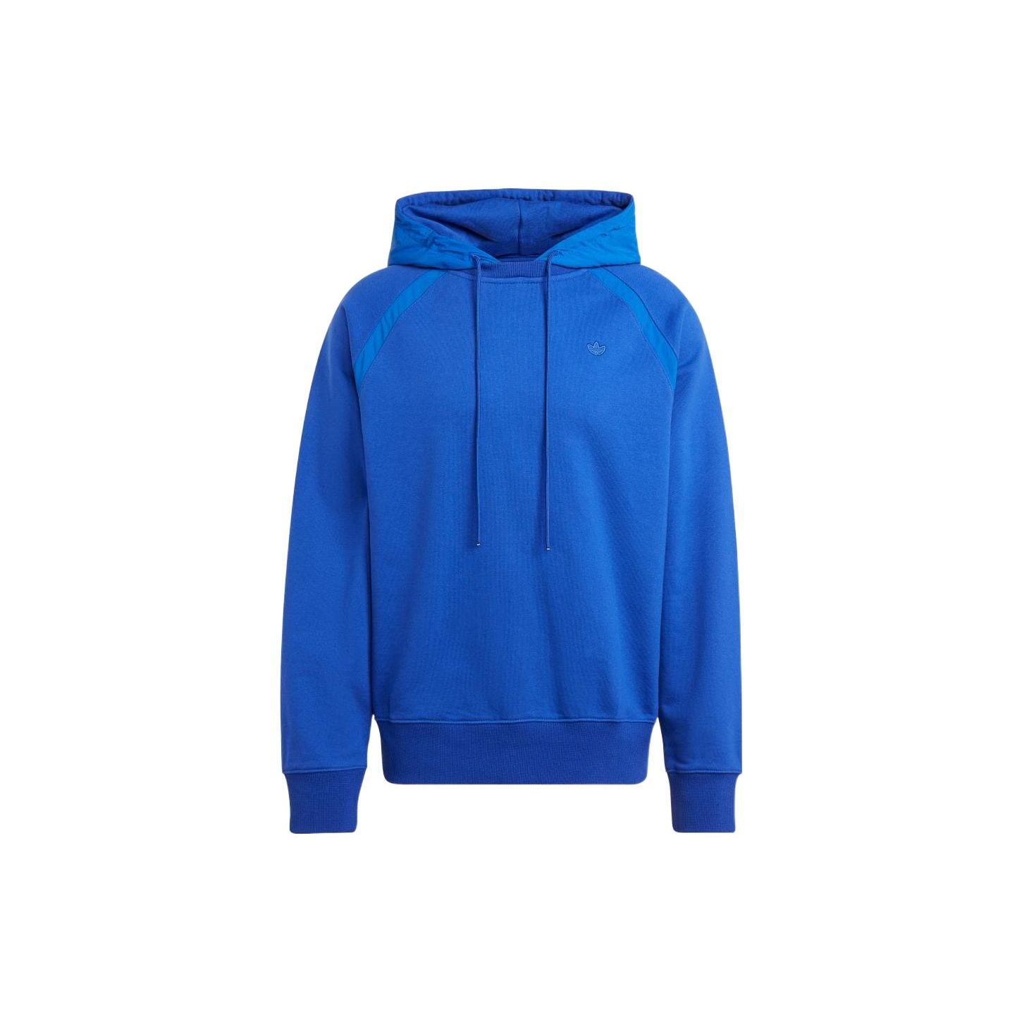 Adidas Originals Solid Color Casual Loose Drawstring Hoodie Men hoodies Blue HR5456 XS