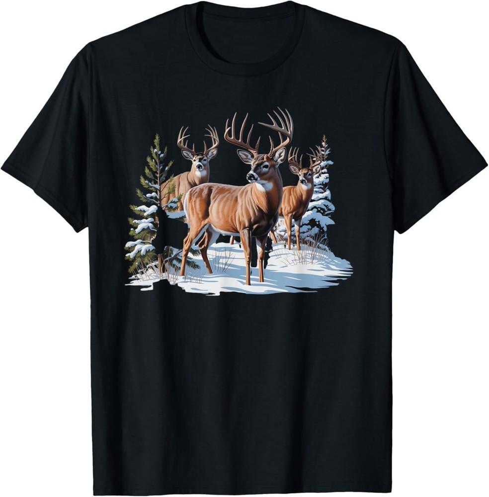 

Whitetail Buck Winter Scene in Northern Michigan T-Shirt XL