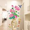 Lotus Vase Self-Adhesive Living Room Bedroom Decoration Wall Stickers Tv Background Wall Chinese Style Porch Stickers Quality