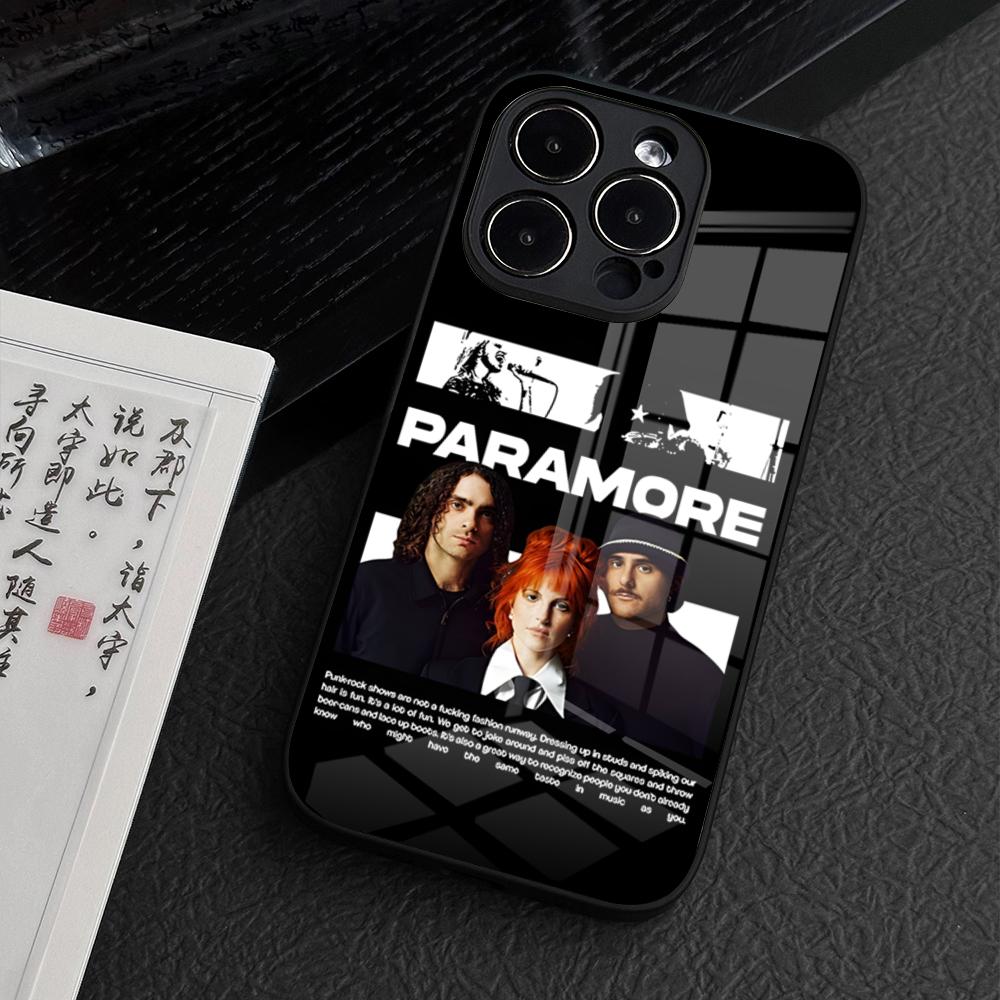 Paramore Band Whitepaper Phone Case For IPhone 17 Pro Max 15 16 Pro 14 Plus 12 11 13 14 Magsafe Wireless Charge Glass Cover