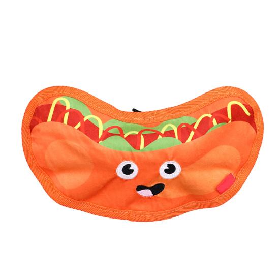 Interactive Pet Toys Thickened Oxford Cloth Bite Resistant Squeaky Dog Chew Toys with Sound Food Shapes Burger Pizza Popcorn for Teeth Cleaning Play