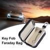 Bloqueador de sinal de chave de carro, estojo de Faraday, caixa anti-hacking, anti-roubo, chaveiro, bolsa de bloqueio de sinal RFID, bolsa de couro PU, estojo bloqueador