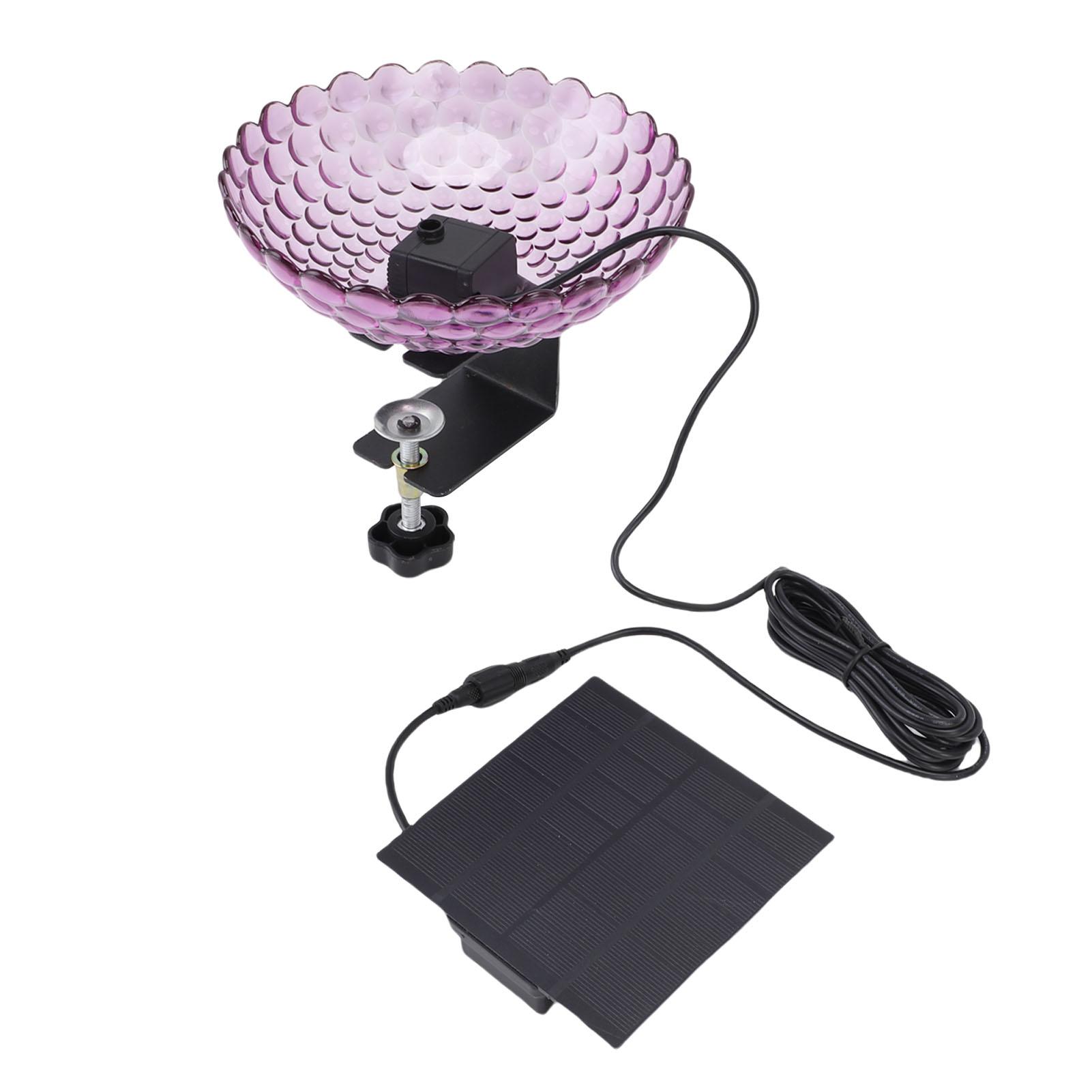 

Deck Mounted Bird Bath Fountain with Adjustable Clamp Solar Bird Bath Bubbler Bird Feeder for Outdoor Garden Balcony фиолетовый