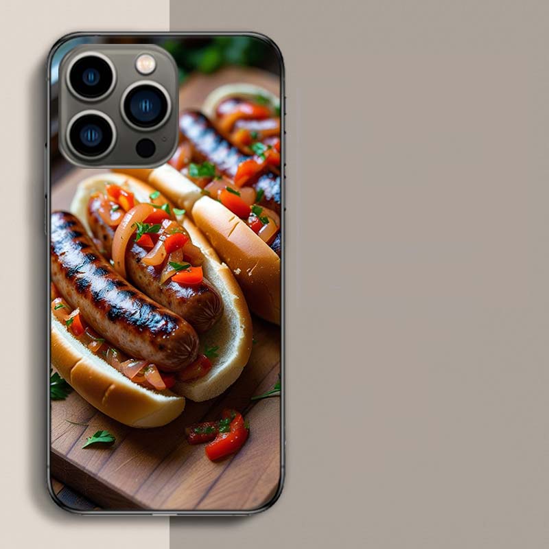 Onion and Pepper Flavored Grilled Sausage Hot Dog Phone Case For Iphone 17 Air 15 Pro 14 Plus 16 Pro Max 17E 16E 12 13 Mini 11