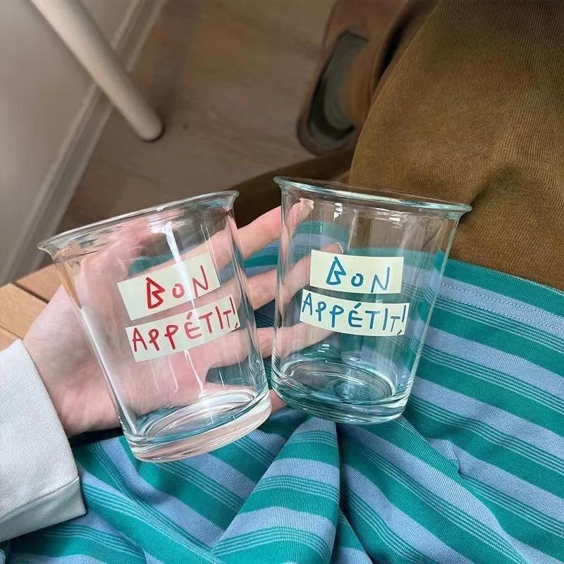 350ML Home Daily Water Cup Cafe American Iced Latte Coffee Cup Drink Juice Cold Drink Simple Classic Transparent Glass Cup