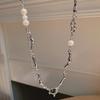 Light Luxury High-end Sweet and Cool Collarbone Chain Cold Wind Exquisite Niche Fashion Necklace Black Love Neck Chain Collarbone Chain