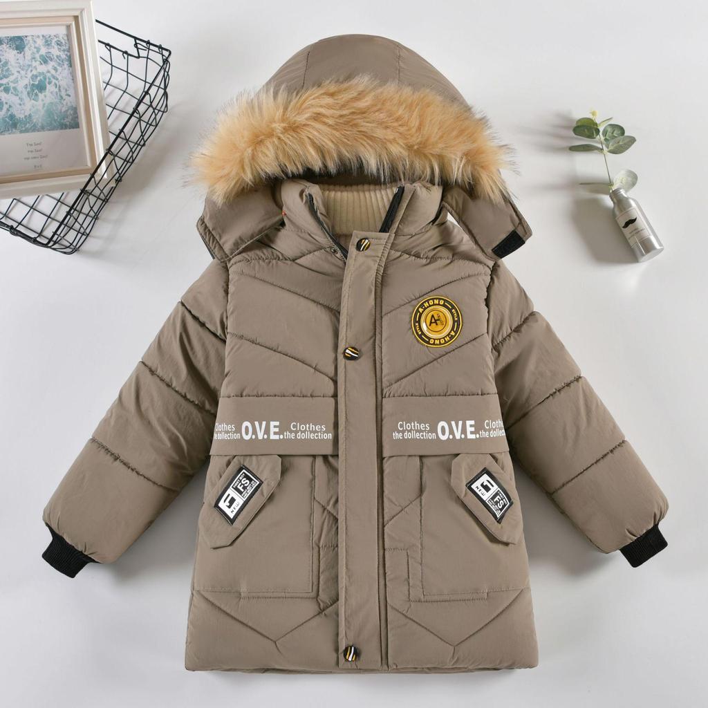 Vestiti Invernali per Bambini Piccoli e Medi Giacca Imbottita alla Moda Ispessita per Ragazzi Giacca Invernale di Media Lunghezza Giacca Imbottita Calda