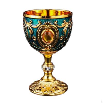 Vintage Chalice Medieval Goblet Ceremonial Drinkware Wedding Anniversary Reusable Flower Pattern