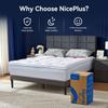 NicePlus 2 In 1 Memory Foam Fluffy Mattress Topper with Soft Cover 90-180x200x7cm
