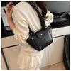 IELGY Ladies Shoulder Bag Pleated Portable Bow Portable Bucket Bag