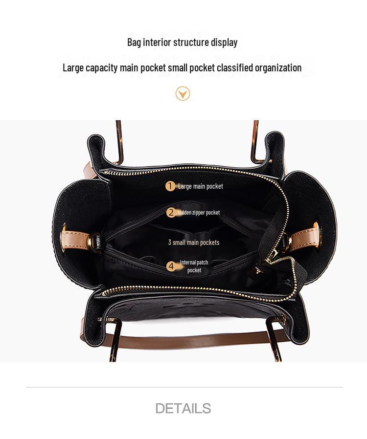 Damenmode Prägetasche: High-End, Großvolumiger Eimer-Stil für Mutter und Kind