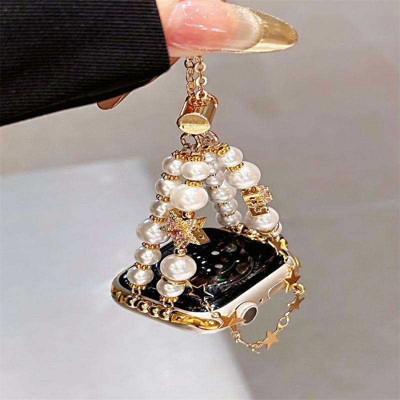 

Metal Strap For Huawei watch Fit 3 Correas Pearl Broken Silver Bracelet For Huawei fit 4 Fit 2 Straps Star Chain Women Wristband For Huawei Fit 2 золотой