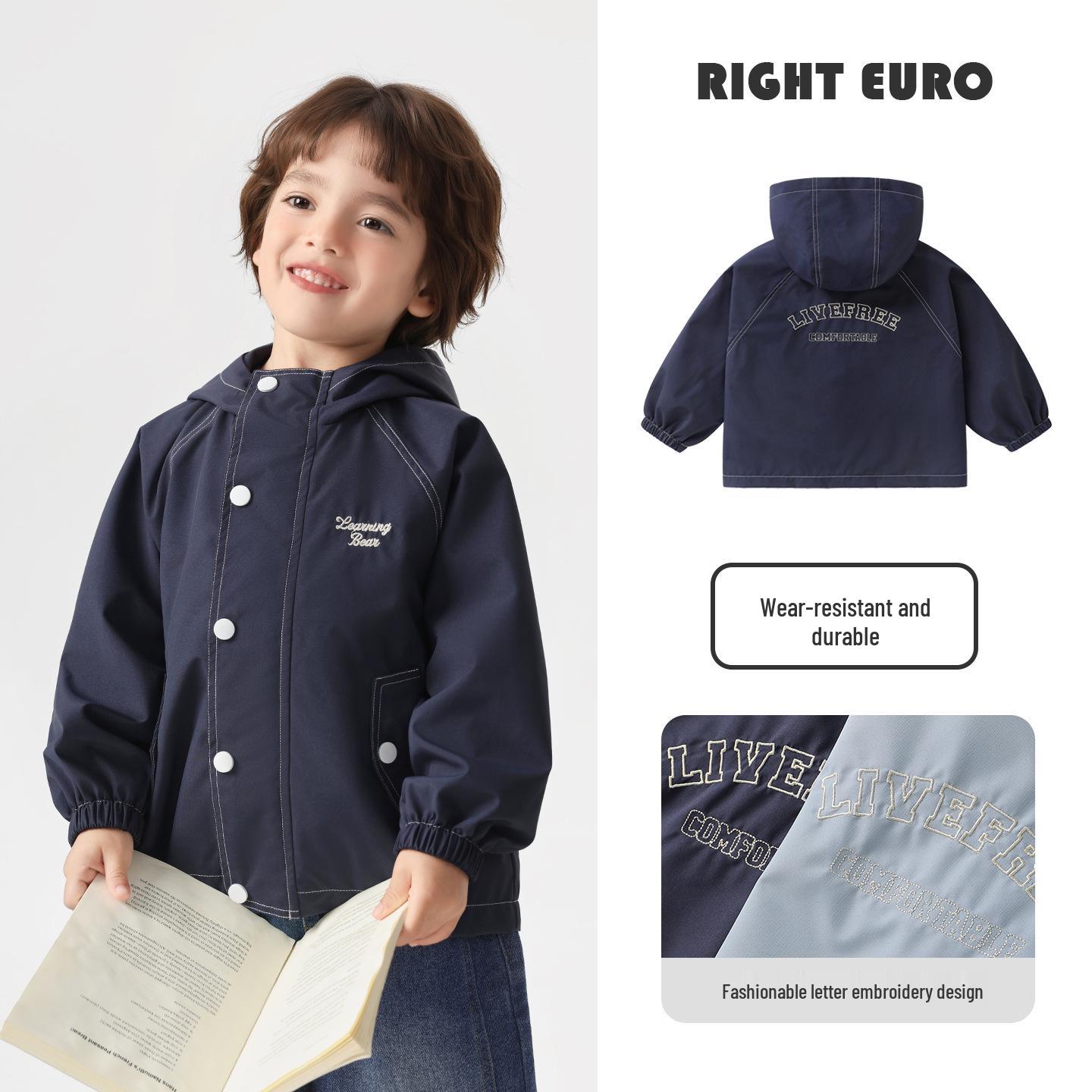 

European Style Boys Waterproof Jacket - Spring & Autumn 2026 Collection for Toddlers and Children 90 cm