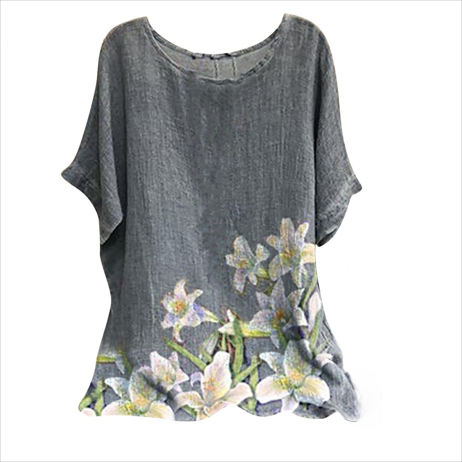 

Плюс размер XL-7XL Летняя модная футболка женская 3D принтованная верхняя часть 5XL