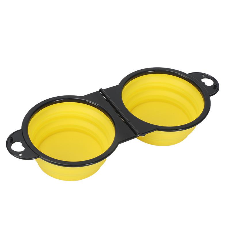 Portable Foldable Double Pet Bowl for Dogs - Integrated Outdoor Design
