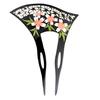[MiaoMiao] Kanzashi Haarschmuck für japanische Kleidung, Yukata, Tomesode, Kimono, Antiker Blume, Kirschblüte, Schwarz, Geschenkset Miaomyao
