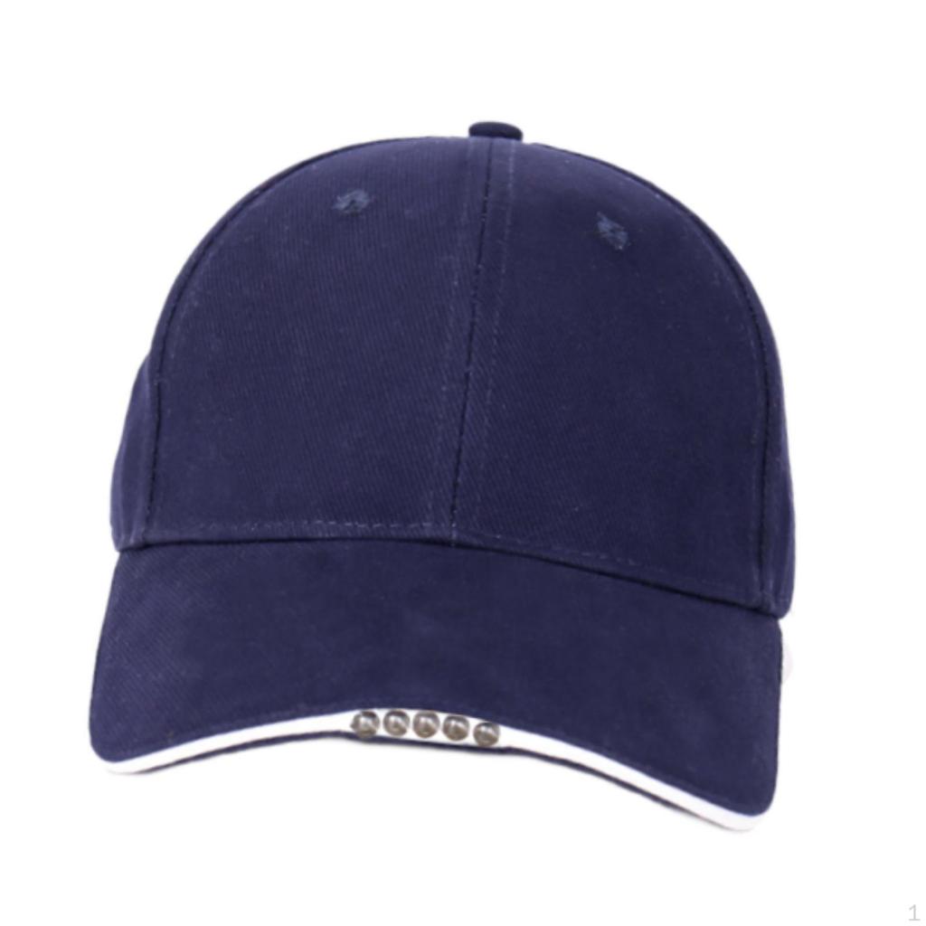 Baseball Cap Adjustable Battery Powered with Cloth Construction And Double Switch Design