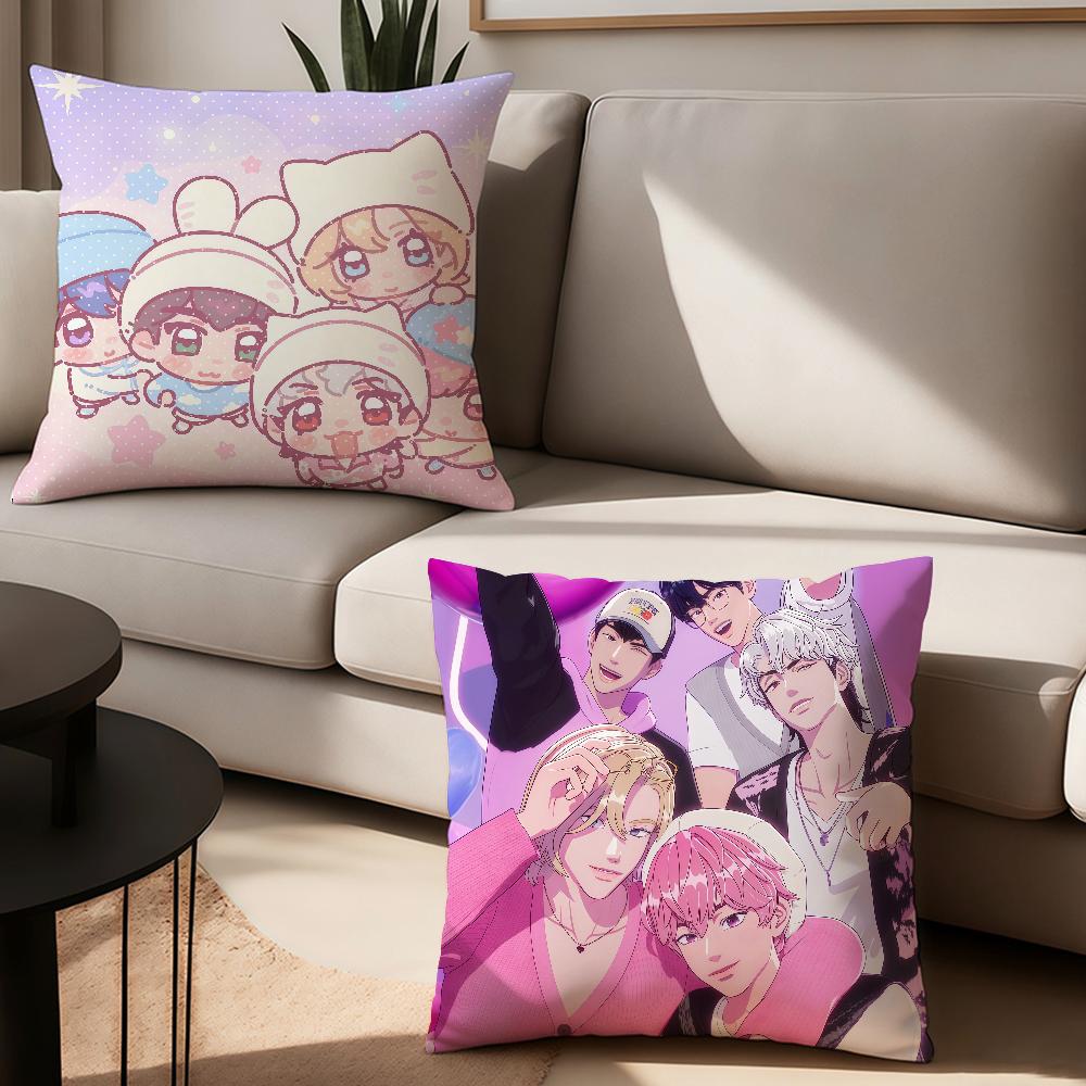 Kpop Style P-Plave Cartoon Pillow Case Suitable For Bedrooms Living Rooms Cars Home Decoration