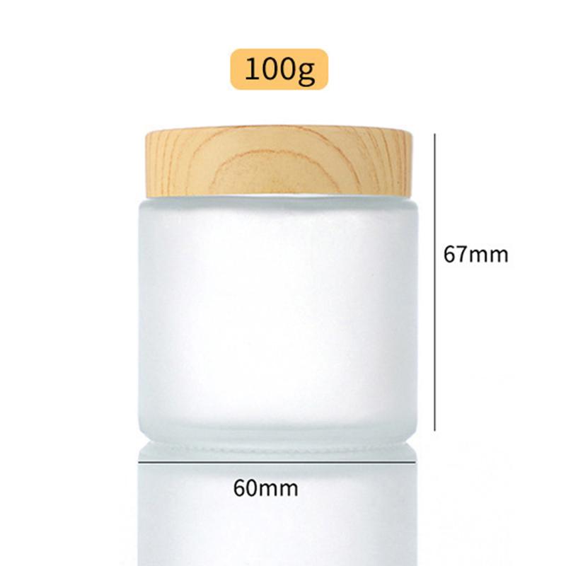 

5G-100G Frost Glass Cream Bottle с деревянной крышкой портативная пустая бутылка для ухода за кожей гель сыворотка контейнер косметический дозатор инструмент 100g
