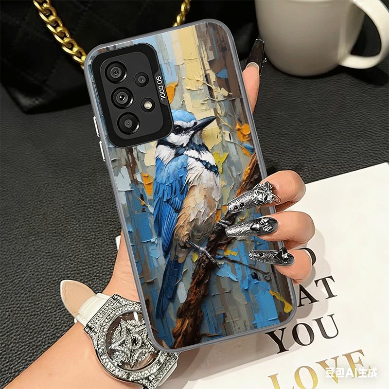 Bird Oil Painting Style Shockproof Phone Case for Samsung A17 A16 A15 A14 A37 A57 A36 A56 A26 A35 A55 A25 A34 A54 A24 A13 A23 A3