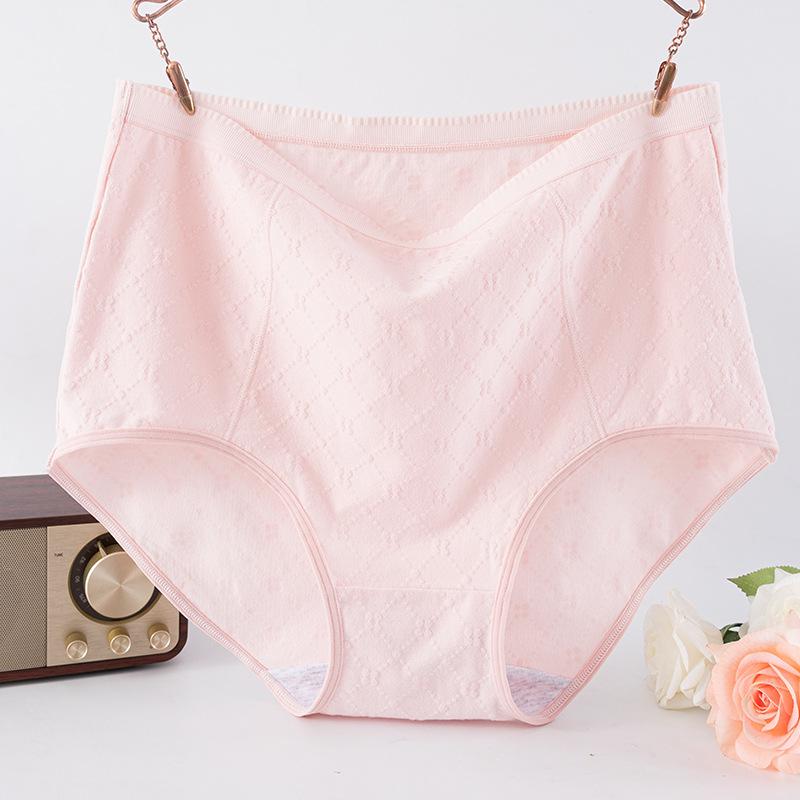 Plus Size Women's Spring and Summer Three Dimensional Jacquard Cotton Antibacterial Briefs
