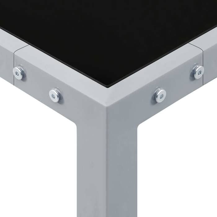 Maison Exclusive - Table de jardin 130x130x72 cm Gris Acier et verre