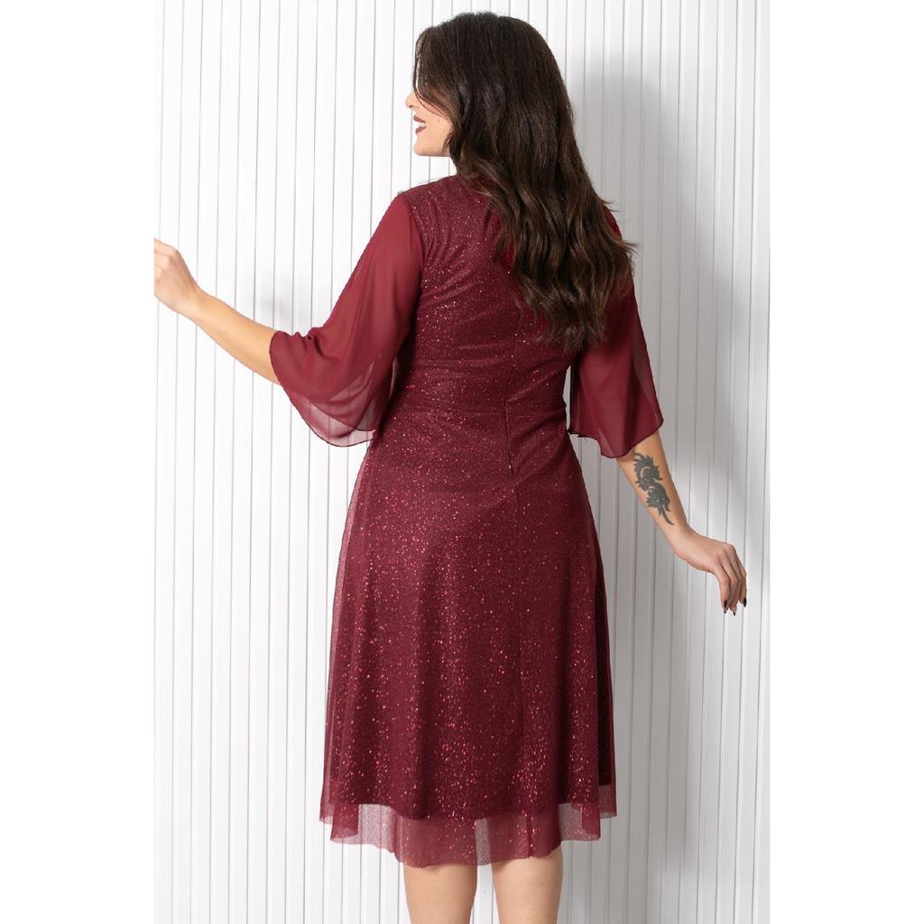 Pailletten-Abendkleid Marineblau Fhm900