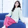 Mskikefly Loungewear Long Warm Made with New Dralon Cute Brushed Plus Size Light Women's Pajamas, Fall/Winter, Sleeve, Set, Material, Double-Sided