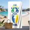 Brazil Football Print Beach Towel Quick Dry Super Absorbent Soft Bath Towel for Swimming Beach Travel Fan Souvenir Gift