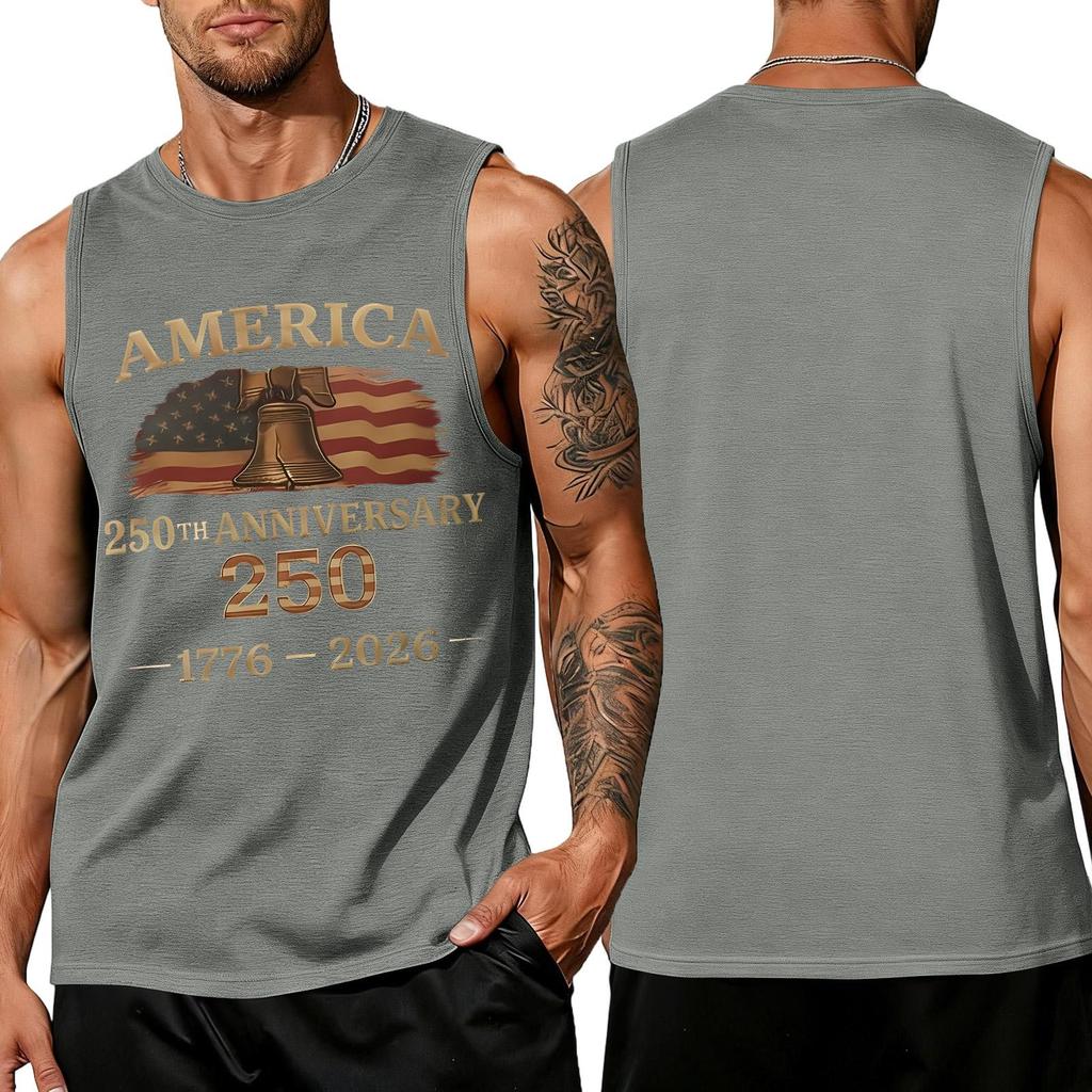 Men 4th Of Shirts USA Muscle Sleeveless Shirt Patriotic Tank Tops
