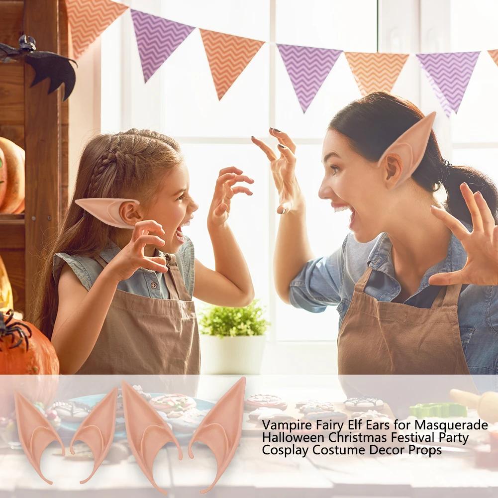 5-1 Pairs Angel Elf Latex Ears Fairy Cosplay Costume Accessories Halloween Decor Kid Toy Costume Halloween Adult Kids Party Toys