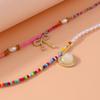 Pretty Handmade Colorful Beads Necklace for Women Crystal Heart Bowknot Pendants Necklaces Party Holiday Jewelry Gift