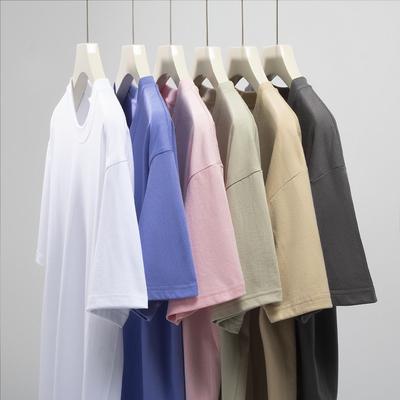 Women's Heavyweight Cotton Short Sleeve T-shirt - Loose Fit, Solid Color