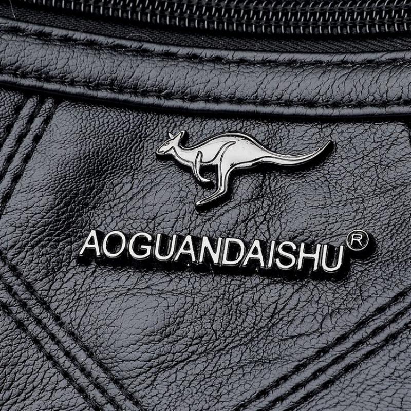 Kadın 2023 Yeni Anne Çantası Basit ve Şık Omuz Çantası Yumuşak Deri Orta Yaşlı Kadın Büyük Kapasiteli Crossbody Çanta Gelgit