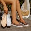 2025 Summer Women's Sandals Flat Women's Single Shoes Transparent Women's Beach Sandals Slip-on Hole Shoes