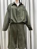 2025 Spring Bestseller: Green Suede Bomber Jacket Coat