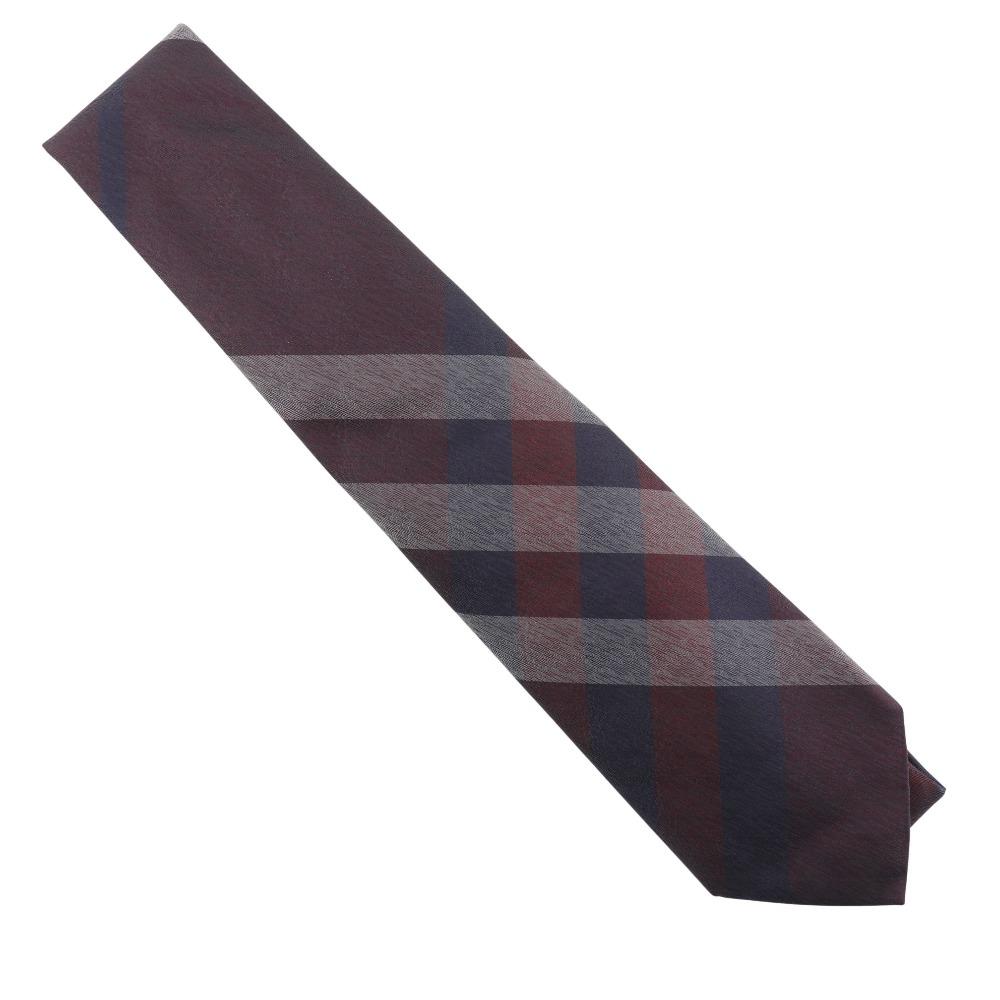 

BURBERRY check tie wine-red silk mens Used