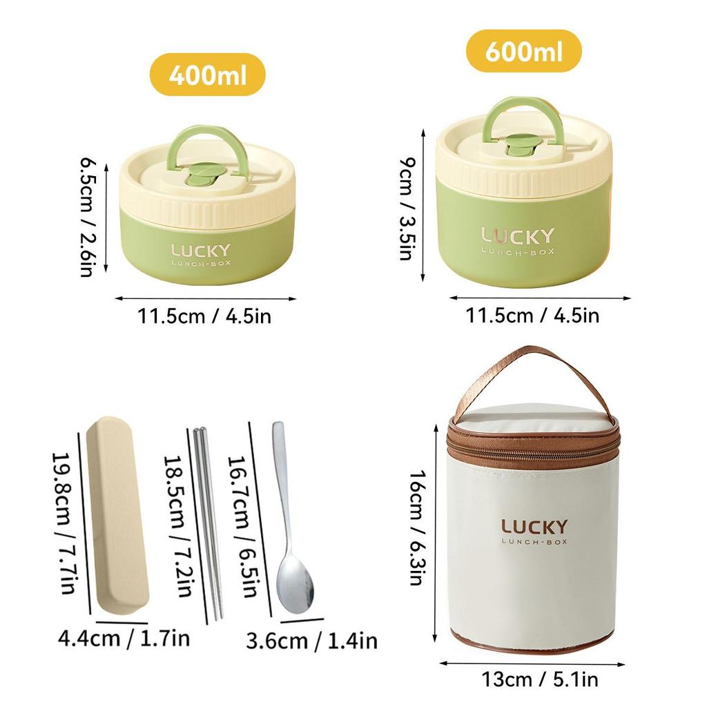 18/8 Stainless Steel Thermal Food Container Bento Lunch Box Set, Portable Keep Warm Lunch Container With Insulated Bag
