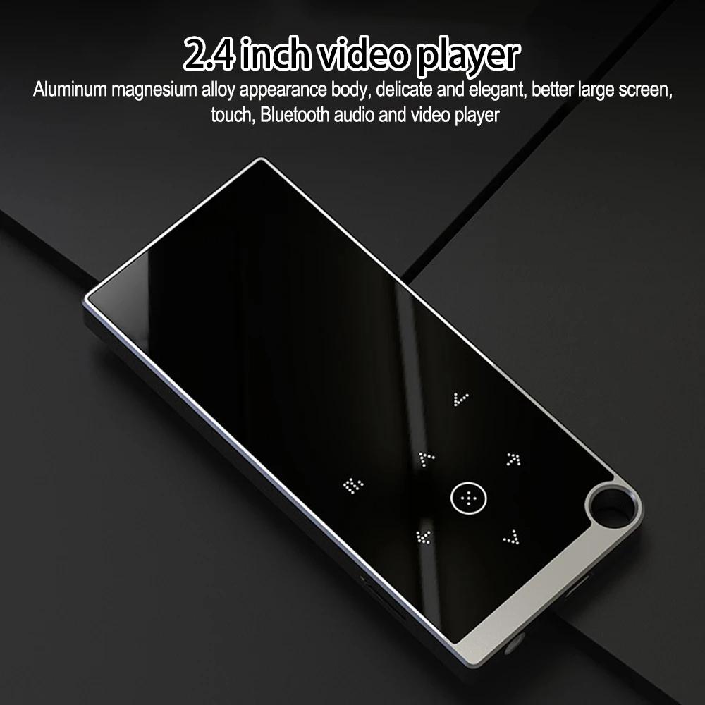 Bluetooth 5.0 Lossless MP3 Music Player HiFi Portable Audio Walkman com FM/eBook/gravador/MP4 Video Player Tela de 2,4 polegadas