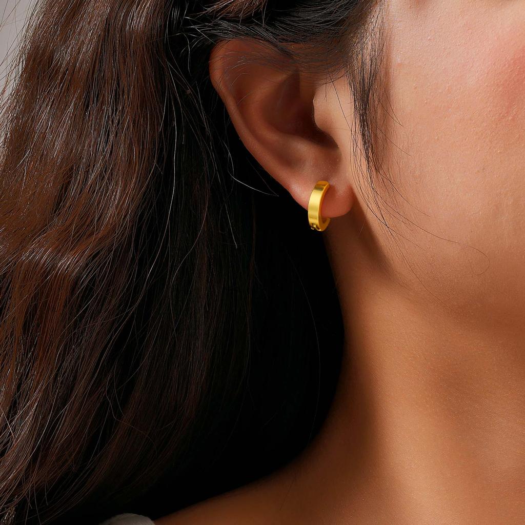 3 Pcs Geometric Heart Hoop Earrings for Women, Stainless Steel Gold Plated Irregular Circle Earrings, Minimalist Luxury Jewelry