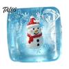 Anxiety Relief Ice Cube Toy Christmas Squeeze Toy, Stress Sensory for Halloween, Soft Clear Pinch