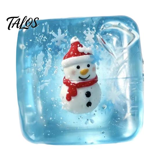 Anxiety Relief Ice Cube Toy Christmas Squeeze Toy, Stress Sensory for Halloween, Soft Clear Pinch