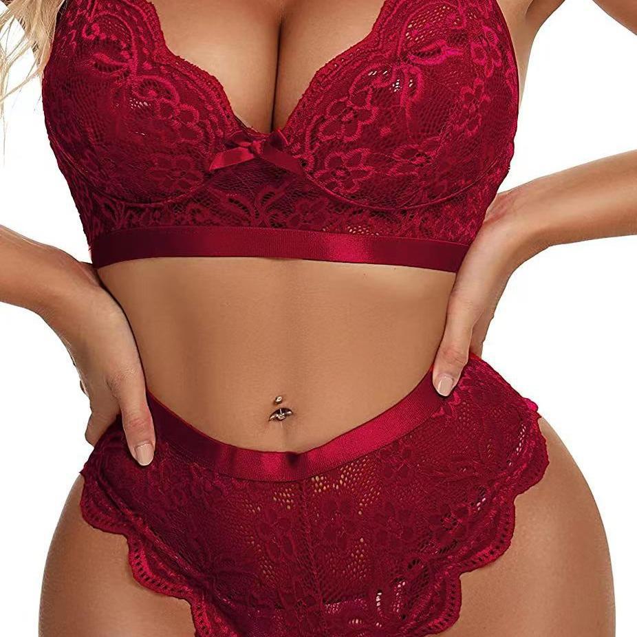 Ensemble de sous-vêtements deux pièces en dentelle sexy européenne et américaine