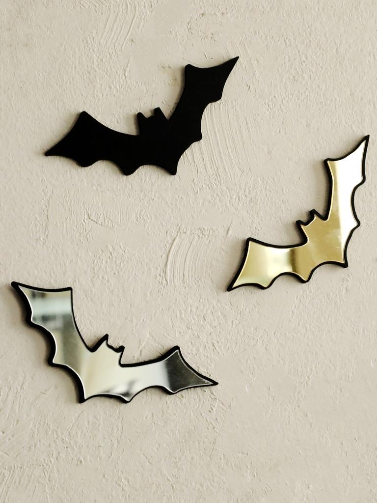 1pc Halloween Bat Wall Stickers Acrylic Hanging Mirror Decortive Gothic Wall Decorations for Home Bedroom Living Room Party Gift