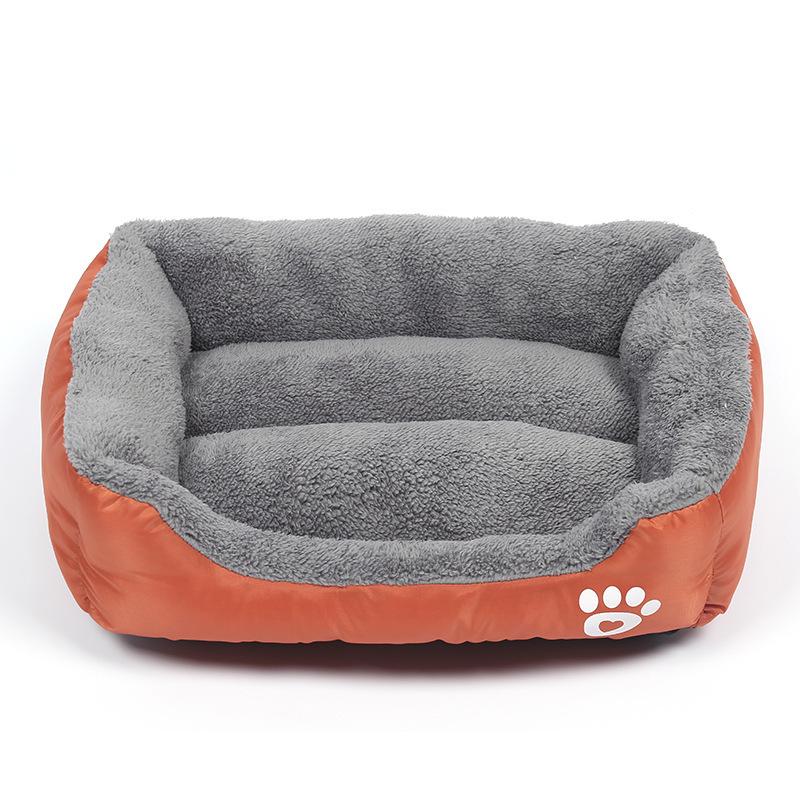 Winter Warm Semi-Enclosed Cat Mat Bed - Machine Washable, Square Pet Nest & Dog Cushion