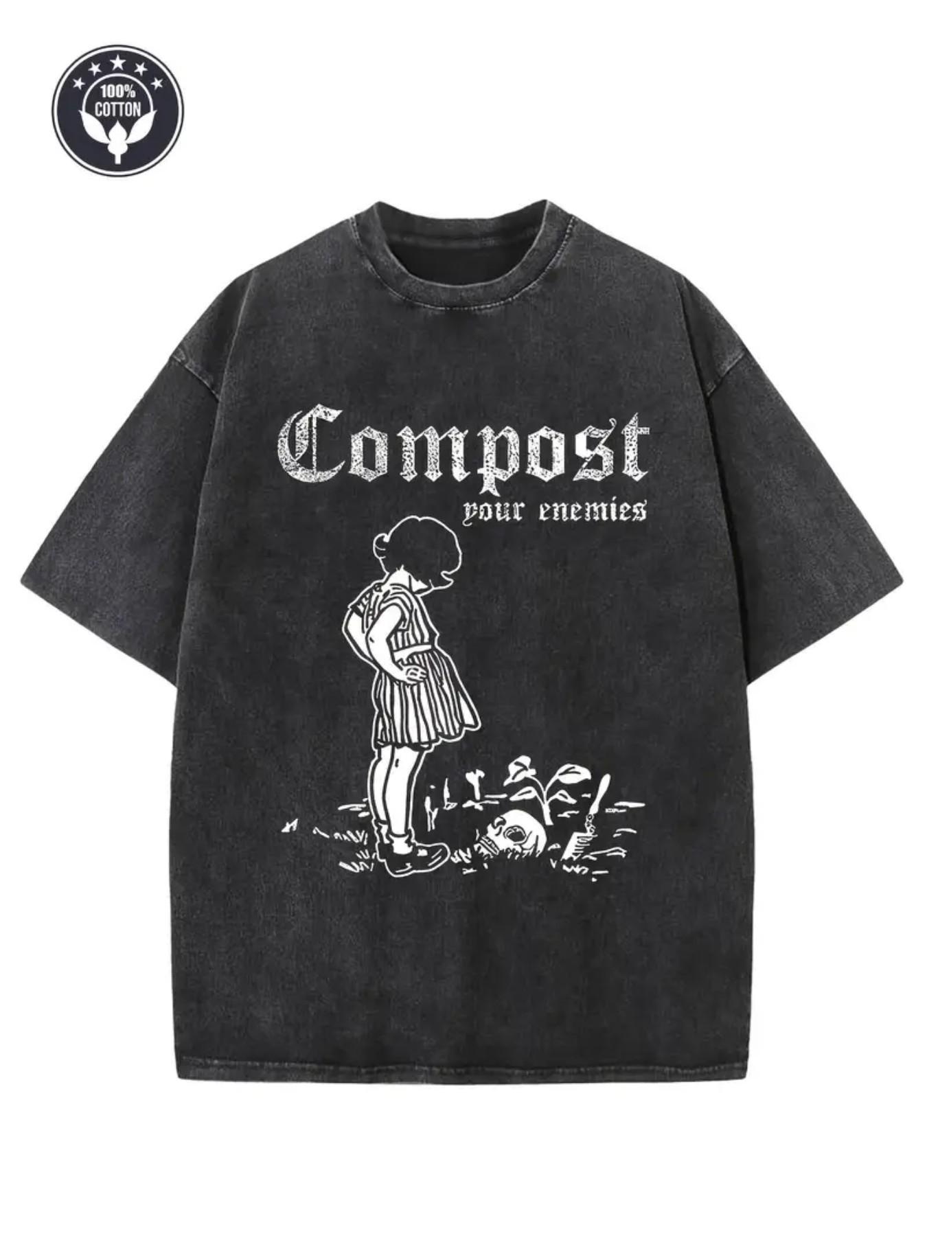 

European sizes Men S T-Shirt Vintage, Round Neck And Short Sleeves Tees Comfortable Breathable Fashionable Vintage Men s T-shirt S чёрный