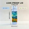 1PC Sunflower Starry Night Art 750ml Color Plastic Sports Water Bottle Leakproof Flip Straw Lid For Sports Office Home Use