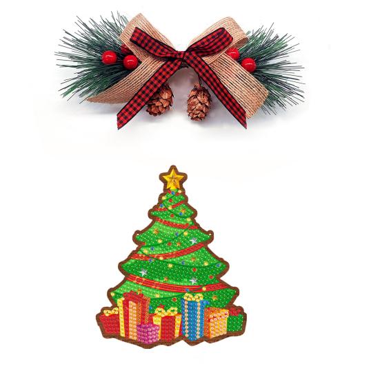 

1 комплект DIY алмазная живопись Рождественский кулон повышает креативность уменьшает стресс легко повесить создает праздничную атмосферу рождественское подвесное украшение A