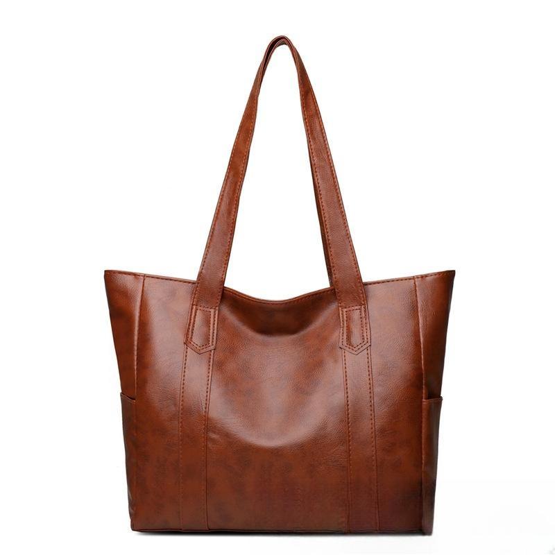 Ladies Bag Casual Shoulder Bag Light Texture Large Capacity Middle-aged Mother Bag PU Leather Handbag